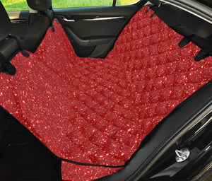 Red (NOT Real) Glitter Print Pet Car Back Seat Cover