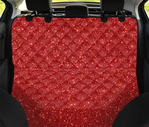 Red (NOT Real) Glitter Print Pet Car Back Seat Cover