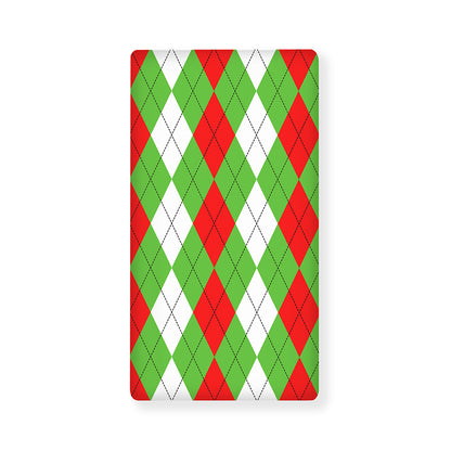Red Green And White Argyle Pattern Print Baby Crib Sheet