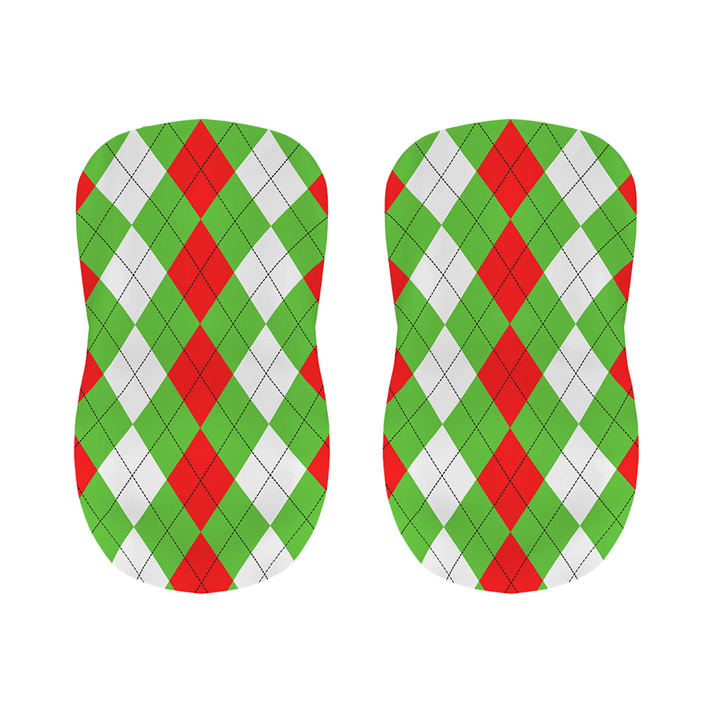 Red Green And White Argyle Pattern Print Bar Stool Covers