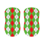 Red Green And White Argyle Pattern Print Bar Stool Covers