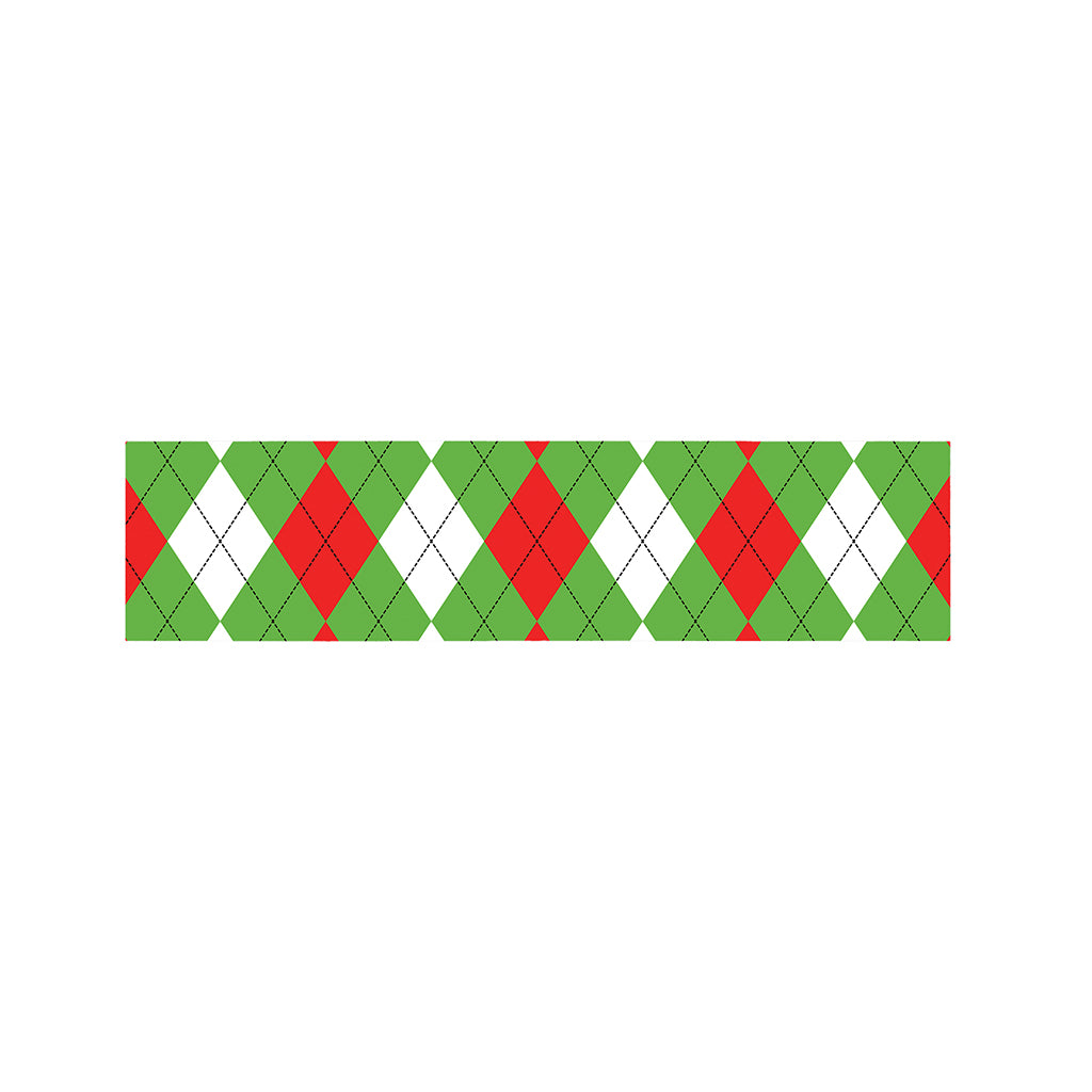 Red Green And White Argyle Pattern Print Bed Runner