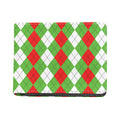 Red Green And White Argyle Pattern Print Bifold Wallet