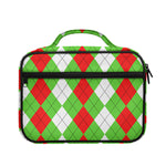 Red Green And White Argyle Pattern Print Briefcase Bible Bag