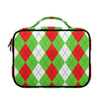 Red Green And White Argyle Pattern Print Briefcase Bible Bag