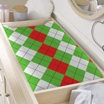 Red Green And White Argyle Pattern Print Changing Pad Cover