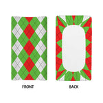 Red Green And White Argyle Pattern Print Changing Pad Cover