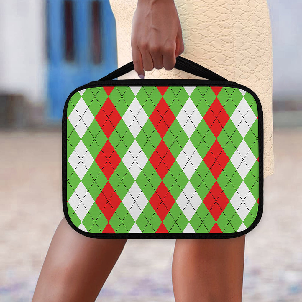 Red Green And White Argyle Pattern Print Classic Bible Case