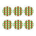 Red Green And White Argyle Pattern Print Coaster Set