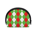 Red Green And White Argyle Pattern Print Coin Purse