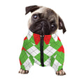 Red Green And White Argyle Pattern Print Dog Zip Up Jacket