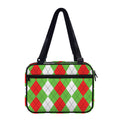 Red Green And White Argyle Pattern Print Double Strap Bible Bag
