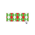 Red Green And White Argyle Pattern Print Extended Mouse Pad