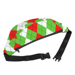 Red Green And White Argyle Pattern Print Fanny Pack