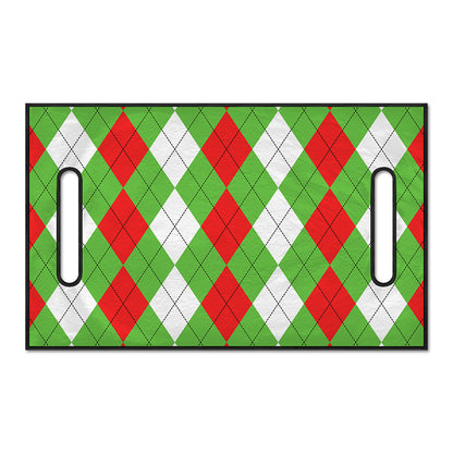 Red Green And White Argyle Pattern Print Golf Cart Seat Cover