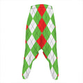 Red Green And White Argyle Pattern Print Hammer Pants