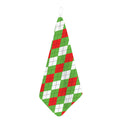 Red Green And White Argyle Pattern Print Hand Towel