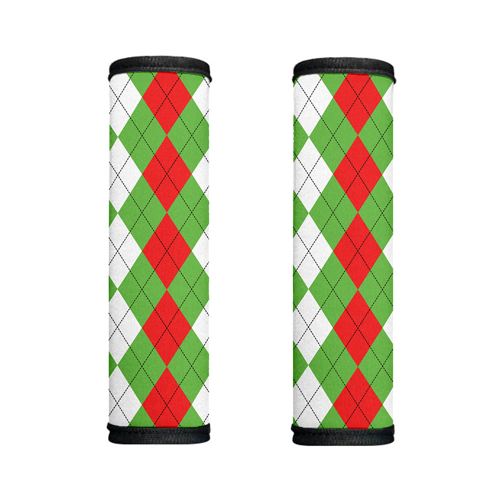 Red Green And White Argyle Pattern Print Handle Covers