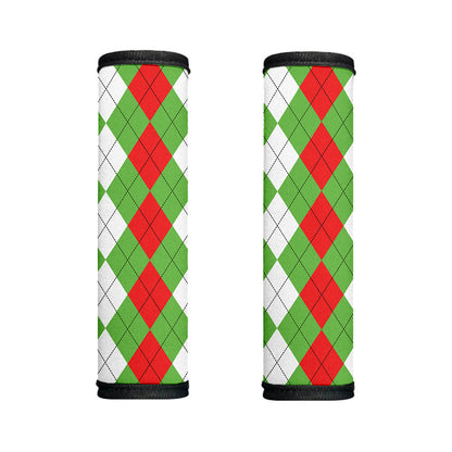 Red Green And White Argyle Pattern Print Handle Covers
