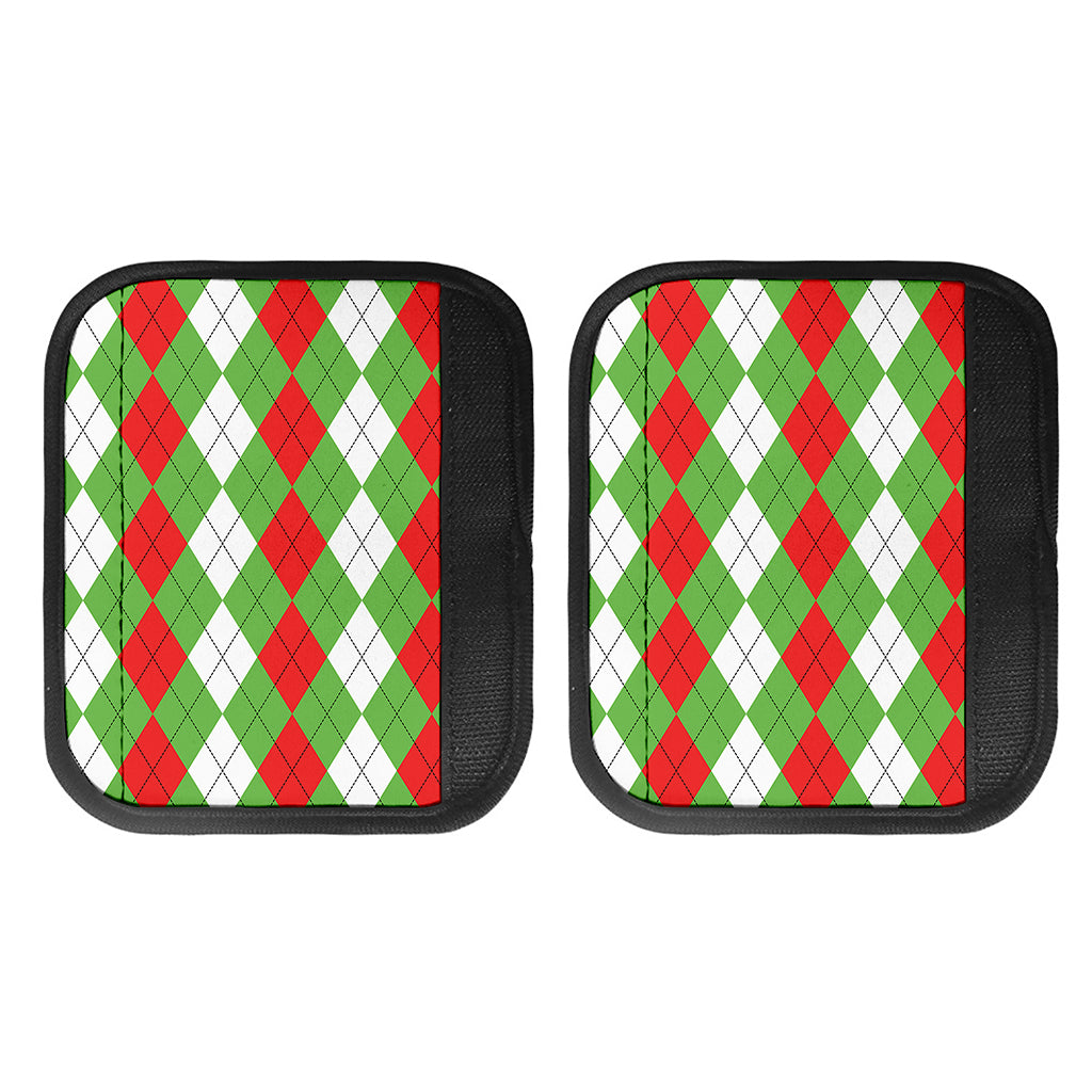 Red Green And White Argyle Pattern Print Handle Covers