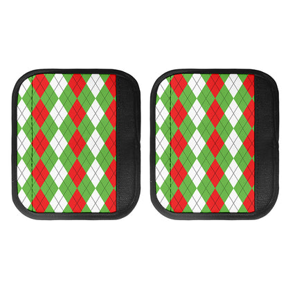 Red Green And White Argyle Pattern Print Handle Covers