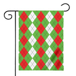 Red Green And White Argyle Pattern Print House Flag