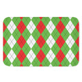 Red Green And White Argyle Pattern Print Indoor Door Mat