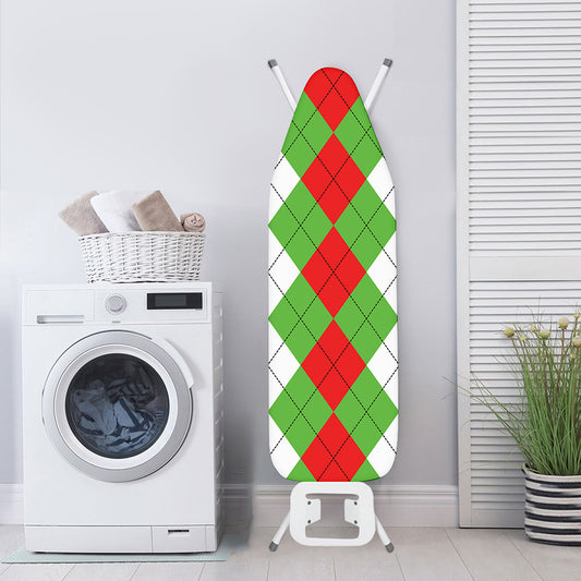 Red Green And White Argyle Pattern Print Ironing Board Cover