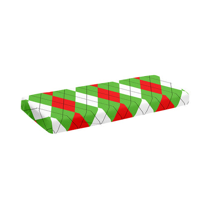 Red Green And White Argyle Pattern Print Piano Keyboard Cover