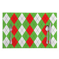Red Green And White Argyle Pattern Print Placemat