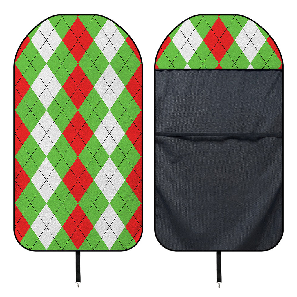 Red Green And White Argyle Pattern Print Waterproof Car Seat Cover