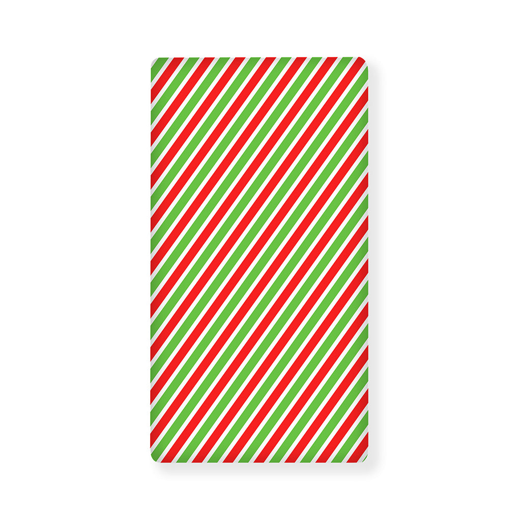 Red Green And White Candy Cane Print Baby Crib Sheet