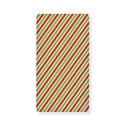 Red Green And White Candy Cane Print Baby Crib Sheet