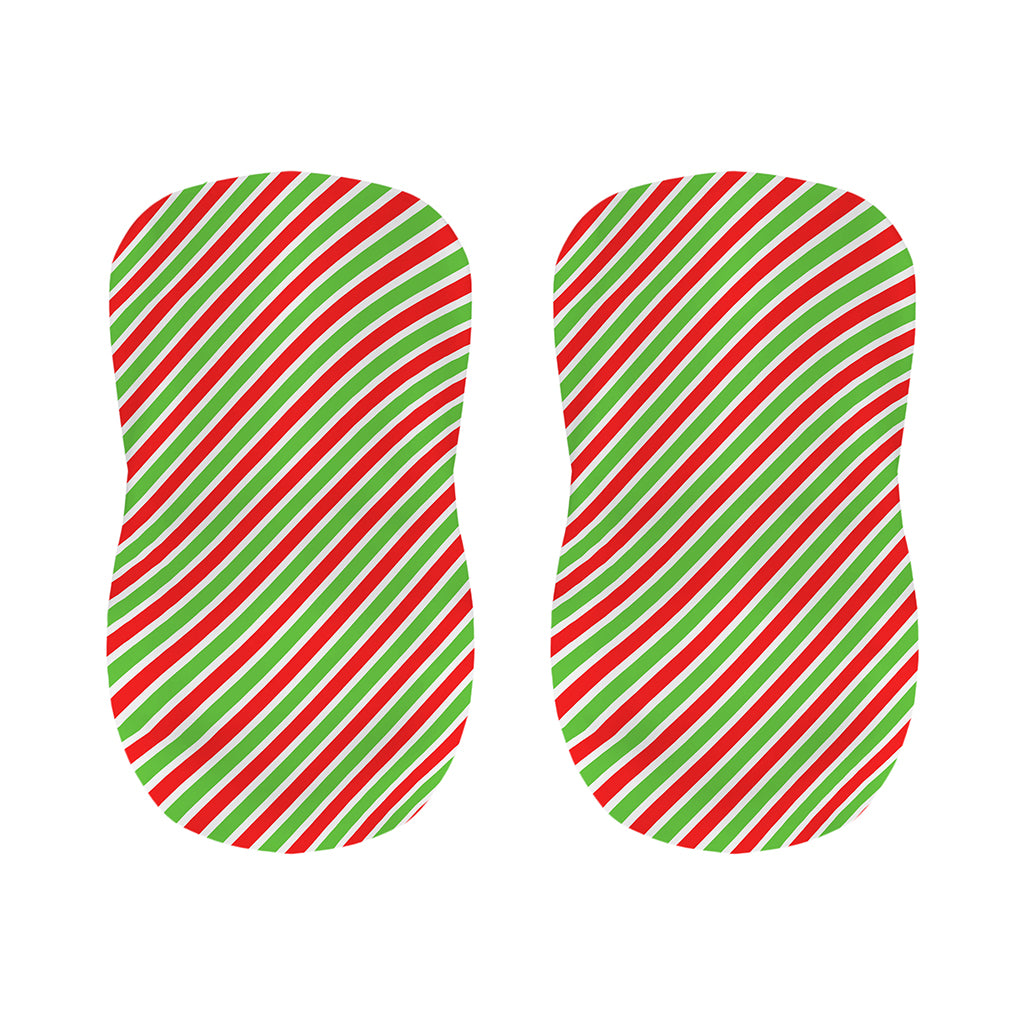 Red Green And White Candy Cane Print Bar Stool Covers