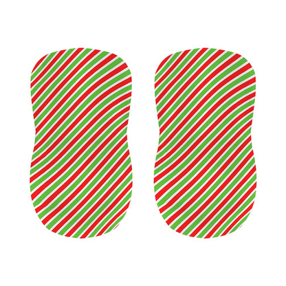 Red Green And White Candy Cane Print Bar Stool Covers