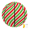 Red Green And White Candy Cane Print Basketball