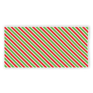 Red Green And White Candy Cane Print Beach Towel