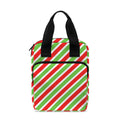 Red Green And White Candy Cane Print Bible Tote Bag