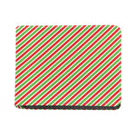 Red Green And White Candy Cane Print Bifold Wallet