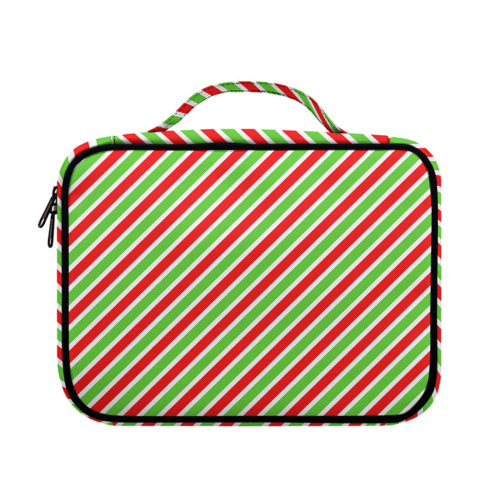 Red Green And White Candy Cane Print Briefcase Bible Bag