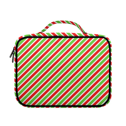 Red Green And White Candy Cane Print Briefcase Bible Bag