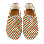 Red Green And White Candy Cane Print Casual Shoes