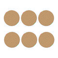 Red Green And White Candy Cane Print Coaster Set