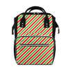 Red Green And White Candy Cane Print Diaper Bag