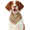 Red Green And White Candy Cane Print Dog Bandana