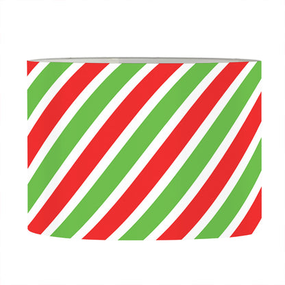 Red Green And White Candy Cane Print Drum Lamp Shade