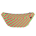 Red Green And White Candy Cane Print Fanny Pack