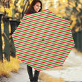 Red Green And White Candy Cane Print Foldable Umbrella
