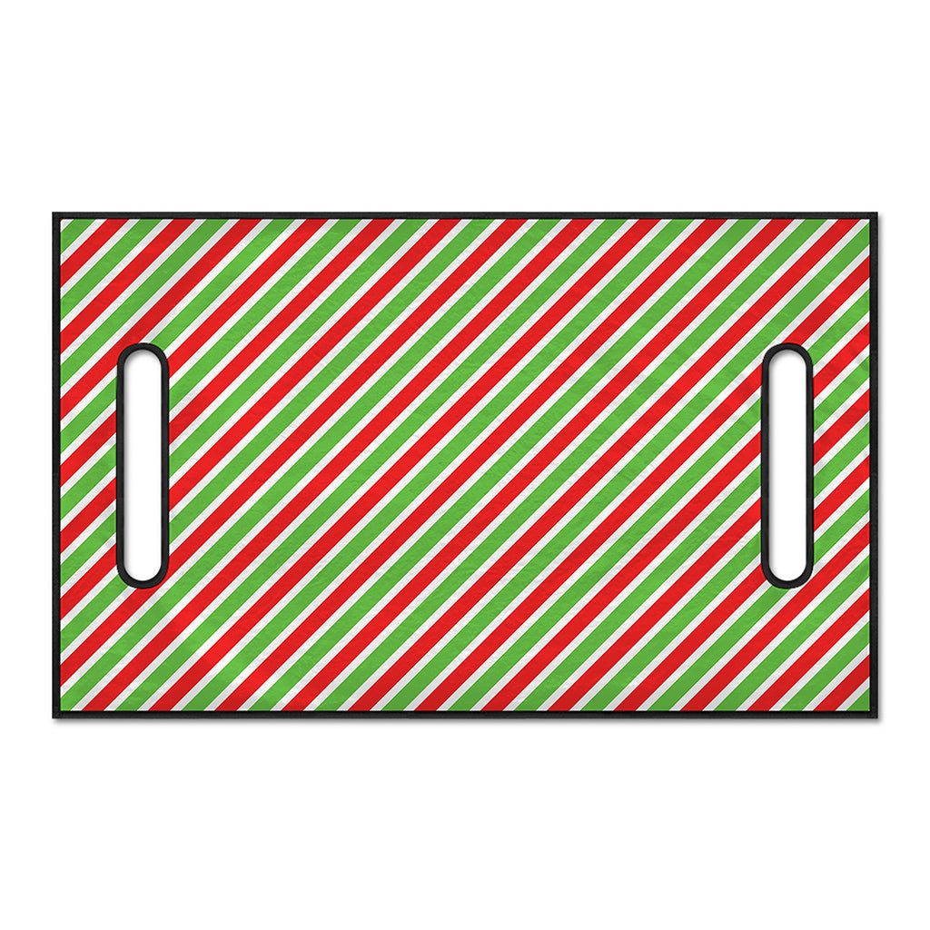 Red Green And White Candy Cane Print Golf Cart Seat Cover