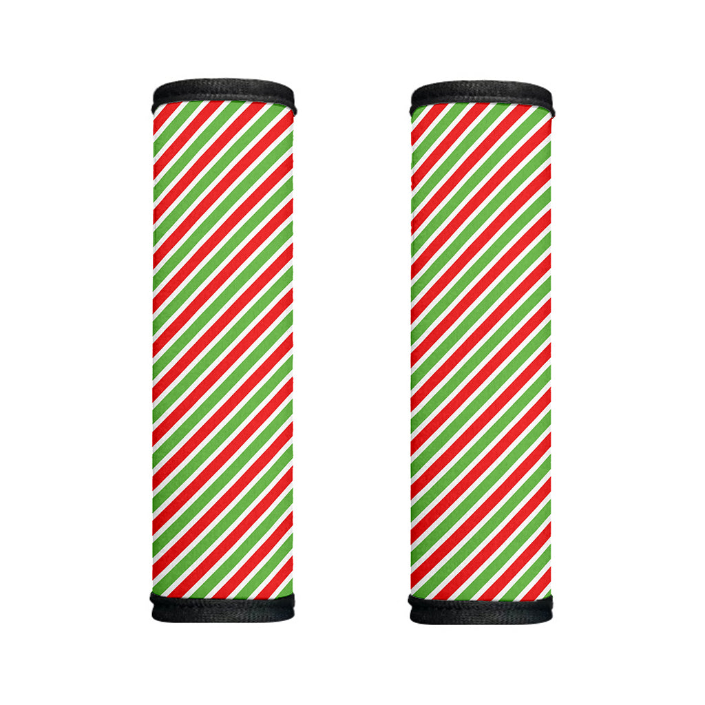 Red Green And White Candy Cane Print Handle Covers